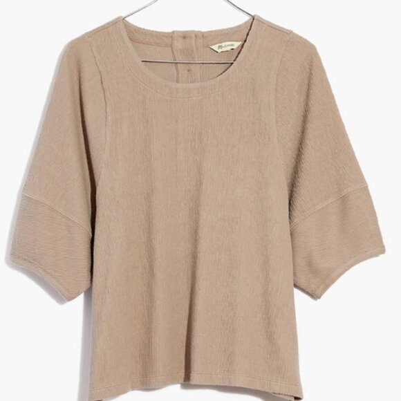 Madewell Ottoman jacquard button back top - Picture 4 of 9